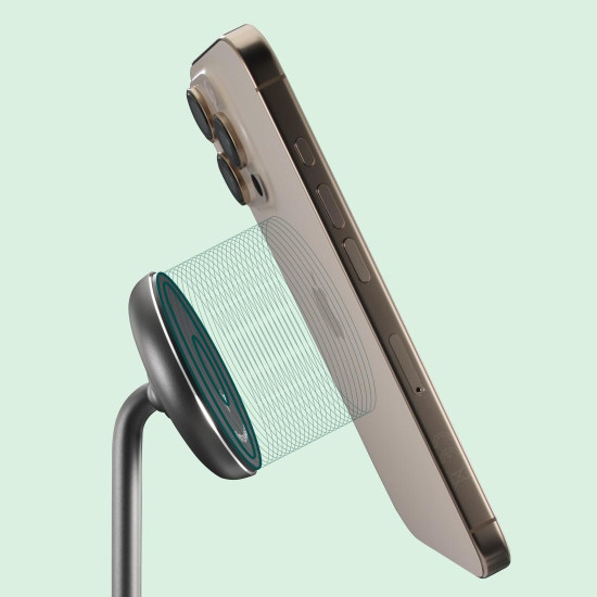 Hama Wireless Qi2 Charger, Inductive Fast Charging, Charging Station Stand, 15 W