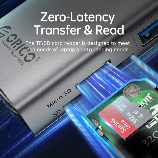 Orico докинг станция Docking Station Type-C - PW11-9P-GY-EP - HDMI x 1, VGA x 1,  USB3.0 x 3, USB-C PD100W x 1, LAN x 1 (1Gbps), SD/TF