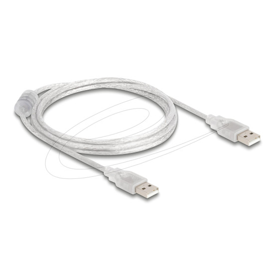 Delock Cable USB 2.0 Type-A male > USB 2.0 Type-A male 1.5 m transparent