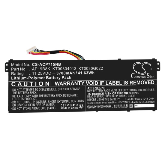 Laptop Battery for ACER  Aspire 3 A314-22-A1YY, Aspire 5 A514-53-58BG AP18C4K LiPo 11,25V 3700 mAh CAMERON SINO