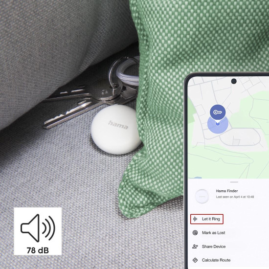 Hama Key Finder, for Android “Find My Device” App, Bluetooth®, white