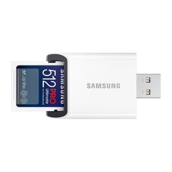 Memory card Samsung 512Gb PRO Ultimate SD Card Full-Size SDXC UHS-I , U3, V30, USB Adapter
