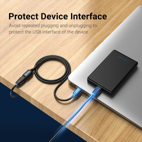 Vention Кабел USB 3.0  Extension AM / AF - 0.5M Black - CBHBD