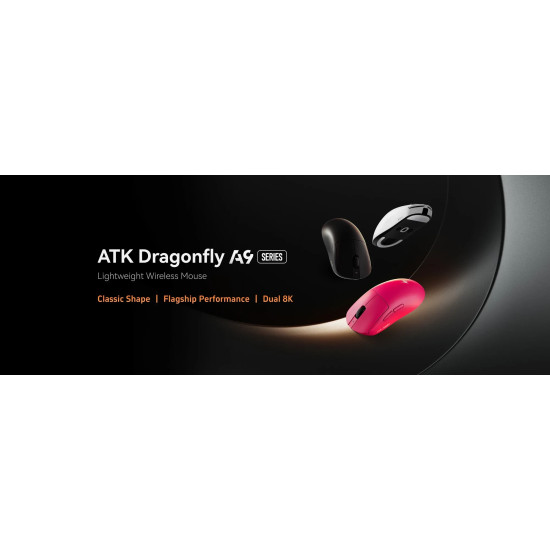 ATK професионална геймърска мишка Wireless Gaming Mouse A9 Plus Tri-mode Nearlink - 1K, White