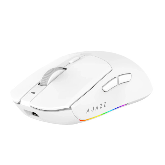 Ajazz професионална геймърска мишка AJ139 V2 MC - Wireless Gaming Mouse - 1K, Magnetic Charging Dock, White