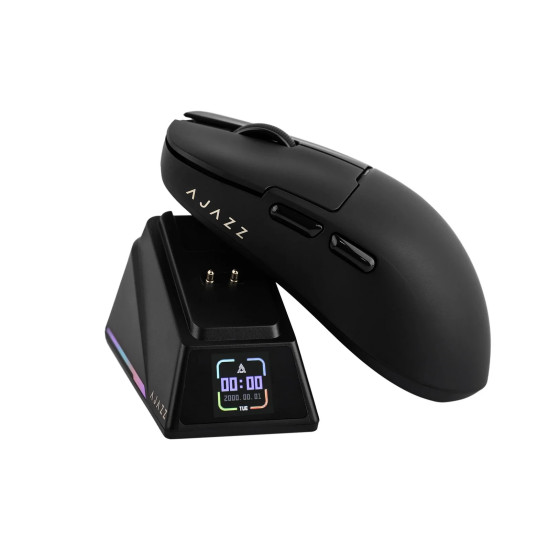Ajazz професионална геймърска мишка AJ159 APEX - Wireless Gaming Mouse - 8K, Magnetic Charging Dock, Black