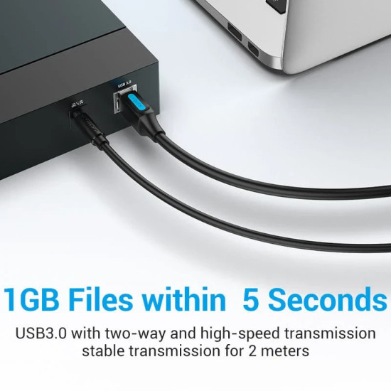 Vention Кабел USB 3.0 AM / BM - 0.5M Black - COOBD