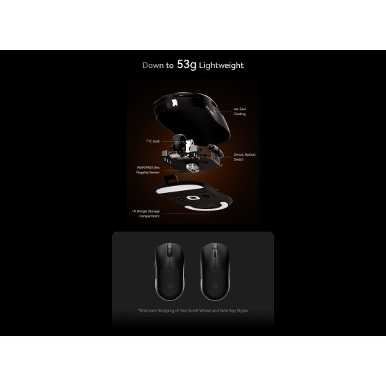 ATK професионална геймърска мишка Wireless Gaming Mouse A9 Plus Tri-mode Nearlink - 1K, Black