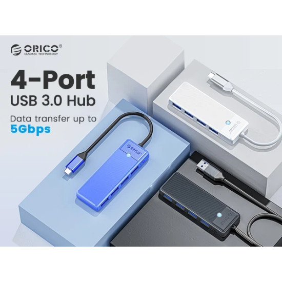 Orico хъб USB3.1 HUB Type-C - 4 x USB3.0 - PAPW4A-C3-015-WH