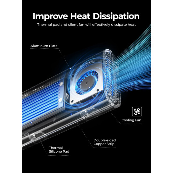 Orico външна кутия за диск Storage - Case - M.2 NVMe M key - 40Gbps, USB-A/USB-C - TCM2-U4-BK-BP