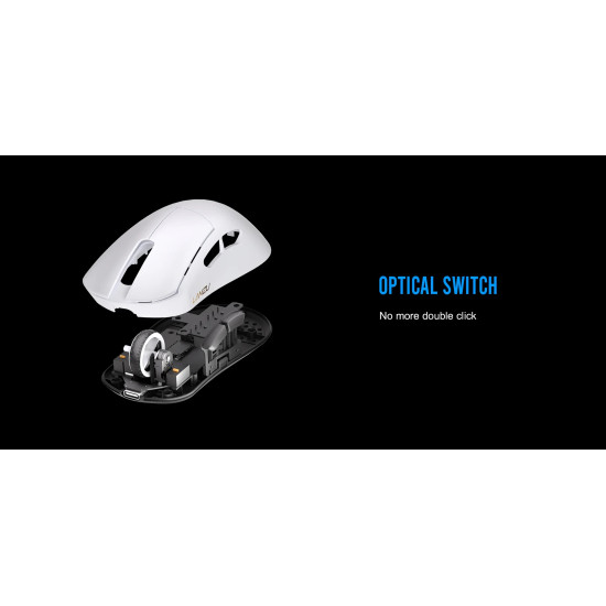 Lamzu професионална геймърска мишка PARO 8K White - Wireless Gaming Mouse