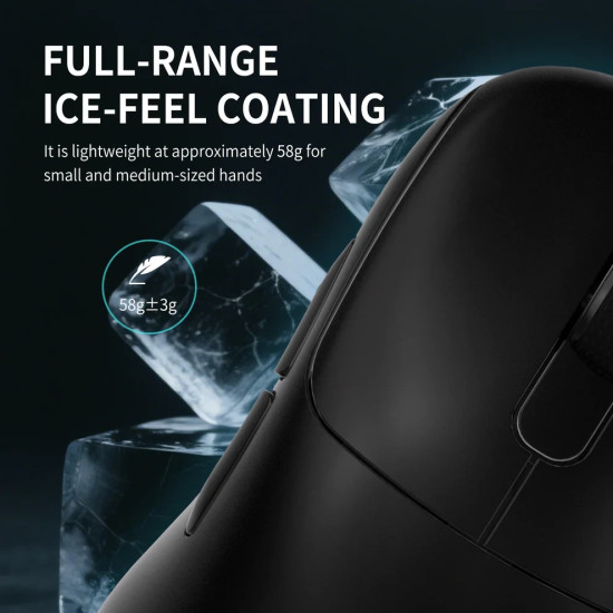 Ajazz професионална геймърска мишка AJ179 APEX - Wireless Gaming Mouse - 8K, Magnetic Charging Dock, White