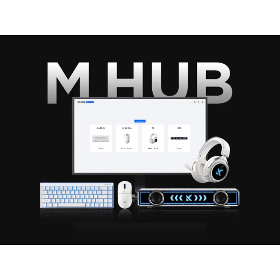 MCHOSE професионална геймърска мишка A7 V2 Ultra White - Wireless Gaming Mouse - Dual 8K, Omron Mechanical