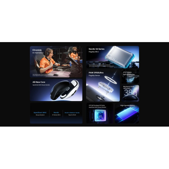 ATK професионална геймърска мишка Wireless Gaming Mouse F1 Ultimate 2.0 - 8K, White