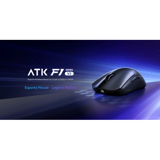 ATK професионална геймърска мишка Wireless Gaming Mouse F1 Ultimate 2.0 - 8K, Black