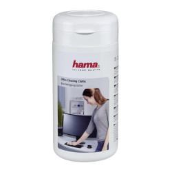Hama Office Cleaning Cloths, 100 pcs, in Dispenser Tub