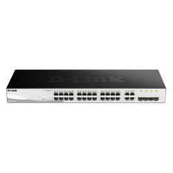 D-Link DGS-1210-28, 28-ports 10/100/1000 Gigabit Smart Switch including 4 x 1000Base-T /SFP ports, managed, Rack-Mount