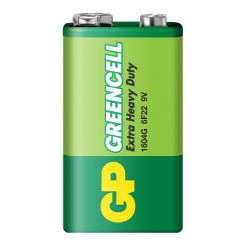 Zinc carbonic battery GP  6F22 Greencell 1604GLF-B 1 pcs.  9V