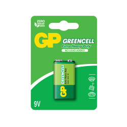 Zinc carbonic battery GP  6F22 Greencell 1604GLF-U1 1 pcs.  9V blister