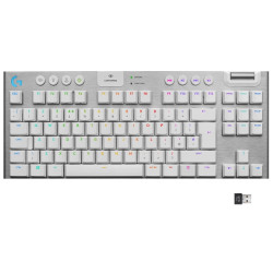 Wireless gaming Mechanical keyboard Logitech, G915 TKL White Lightsync RGB, Tactile Switch