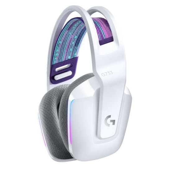 Gaming Earphone Logitech G733 Lightspeed Wireless RGB, Microphone, White Gaming Earphone Logitech G733 Lightspeed Wireless RGB, Microphone, White