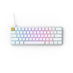 Mechanical Keyboard Glorious White Ice GMMK RGB Compact, Gateron Brown US Layout