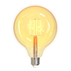 DELTACO SMART HOME LED filament lamp, E27, WiFI 2.4GHz, 5.5W, 470lm, dimmable, 1800K-6500K, 220-240V, white