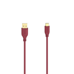 Hama Flexi-Slim Charging/Data Cable, USB Type-C - USB 2.0, 0.75 m, chilli peper