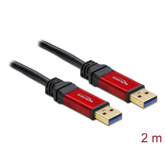 Delock Cable USB 3.0 Type-A male > USB 3.0 Type-A male 2 m Premium Delock Cable USB 3.0 Type-A male > USB 3.0 Type-A male 2 m Premium