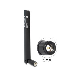 Delock LTE Antenna SMA -0.8 - 3.0 dBi Omnidirectional With Flexible Joint Black