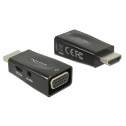 Delock Adapter HDMI-A male > VGA female with Audio, Black
