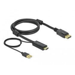 Cable Delock HDMI to DisplayPort cable 4K 30 Hz 1 m, Black
