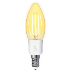 DELTACO SMART HOME LED filament lamp, E14, WiFI 2.4GHz, 4.5W, 400lm, dimmable, 1800K-6500K, 220-240V, white
