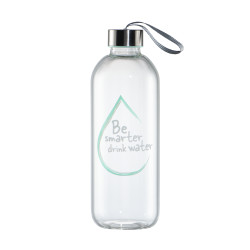 Xavax To Go Glass Bottle, 1l, with Protective Sleeve, Loop, for Carbonated & Hot/Cold