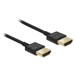 Delock Cable High Speed HDMI with Ethernet - HDMI-A male > HDMI-A male 3D 4K 0.25 m Slim High Quality