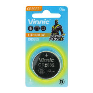 Lithium Button Battery VINNIC CR-3032 3V  1 pcs in blister /price for 1 battery/
