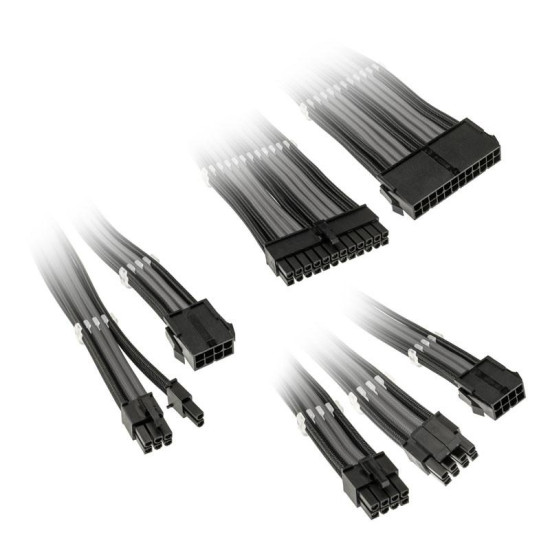 Sleeved Extension Cable Kit Kolink Core, Black/Grey Sleeved Extension Cable Kit Kolink Core, Black/Grey
