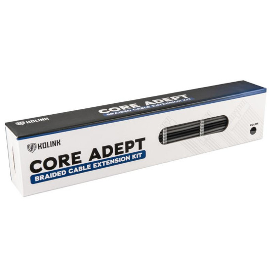 Sleeved Extension Cable Kit Kolink Core, Black/Grey Sleeved Extension Cable Kit Kolink Core, Black/Grey
