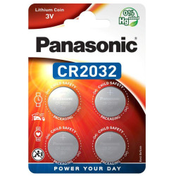 Lithium Button Battery PANASONIC  CR2032 3V 4 pcs in blister 
