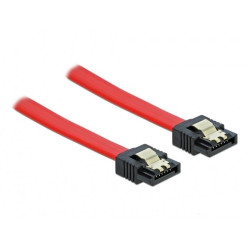 Delock Cable SATA 6 Gb/s male straight > SATA male straight 30 cm red metal