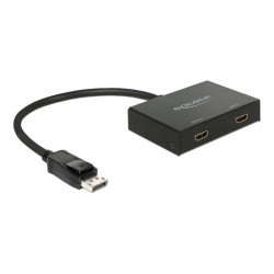 Delock DisplayPort 1.2 Splitter 1 x DisplayPort in > 2 x HDMI out