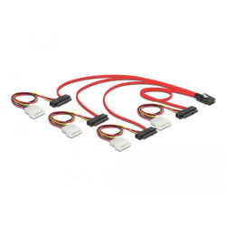 Delock Cable mini SAS SFF-8087 > 4 x SAS SFF-8482 + power 0.5 m
