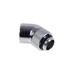 Alphacool Eiszapfen angled adaptor 45° rotatable G1/4 outer thread to G1/4 inner thread - chrome