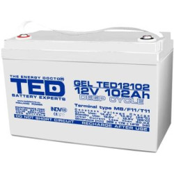Оловна гелова батерия TED ELECTRIC, 12V, 102Ah, 330/ 173/ 220 mm AGM