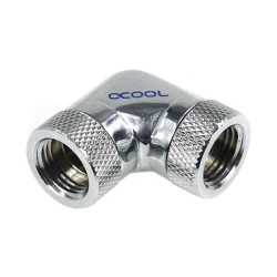 Alphacool HF L-connector 90° - G1/4 revolvable - 2x inner thread, Chrome