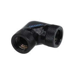 Alphacool HF L-connector 90° - G1/4 revolvable - 2x inner thread, Black matte