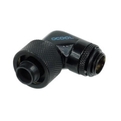 Alphacool 16/10 compression fitting 90° revolvable G1/4'', deep black