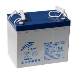 Lead Battery gel for solar systems RITAR (DG12-80)12V/80Ah -260 / 169 /211 mm  F15/M6 / F11/M6  RITAR