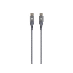 Skross USB-C to USB-C Cable, Metal Braiding, 1.2 m, Grey