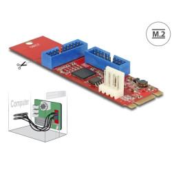 Delock Converter M.2 Key B+M male to 2 x USB 5 Gbps Pin Header